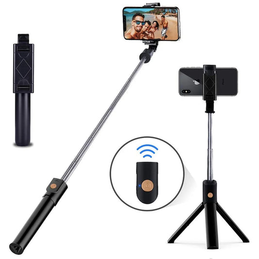 Selfie Stick Tripod Stand Holder Extendable with Bluetooth Remote Selfi Monopod For Xiaomi Mi Redmi Huawei Honor iPhone Samsung