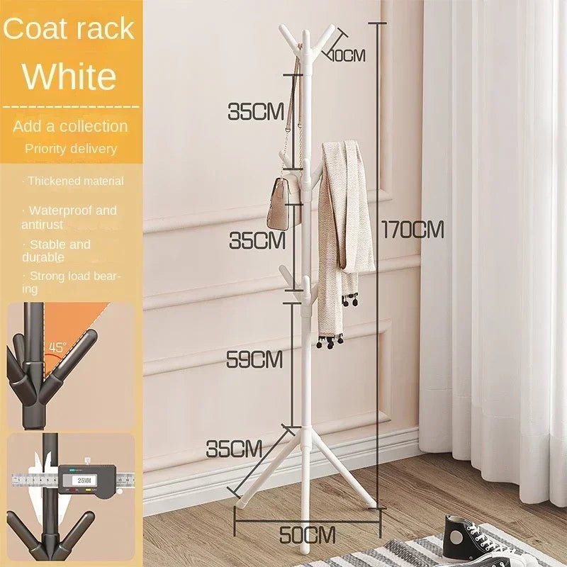 Mobile Floor Standing  Multi HookClothes Rack Tree Branch Shape  and Convenient Coat Rack for Home Living Room Clothing Storage