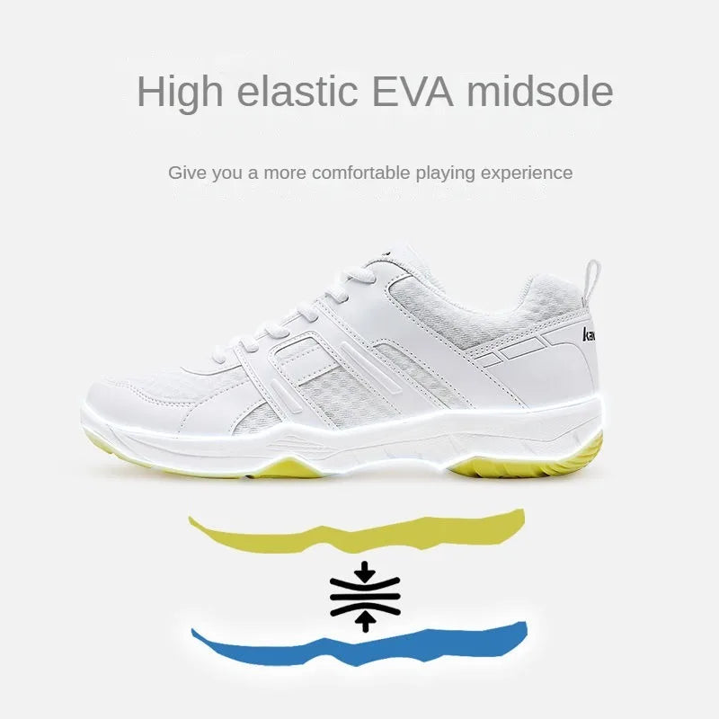 Kawasaki Badminton Shoes For Men And Women Breathable Sports White Shoes Table Tennis Volleyball Professional Training Sneakers