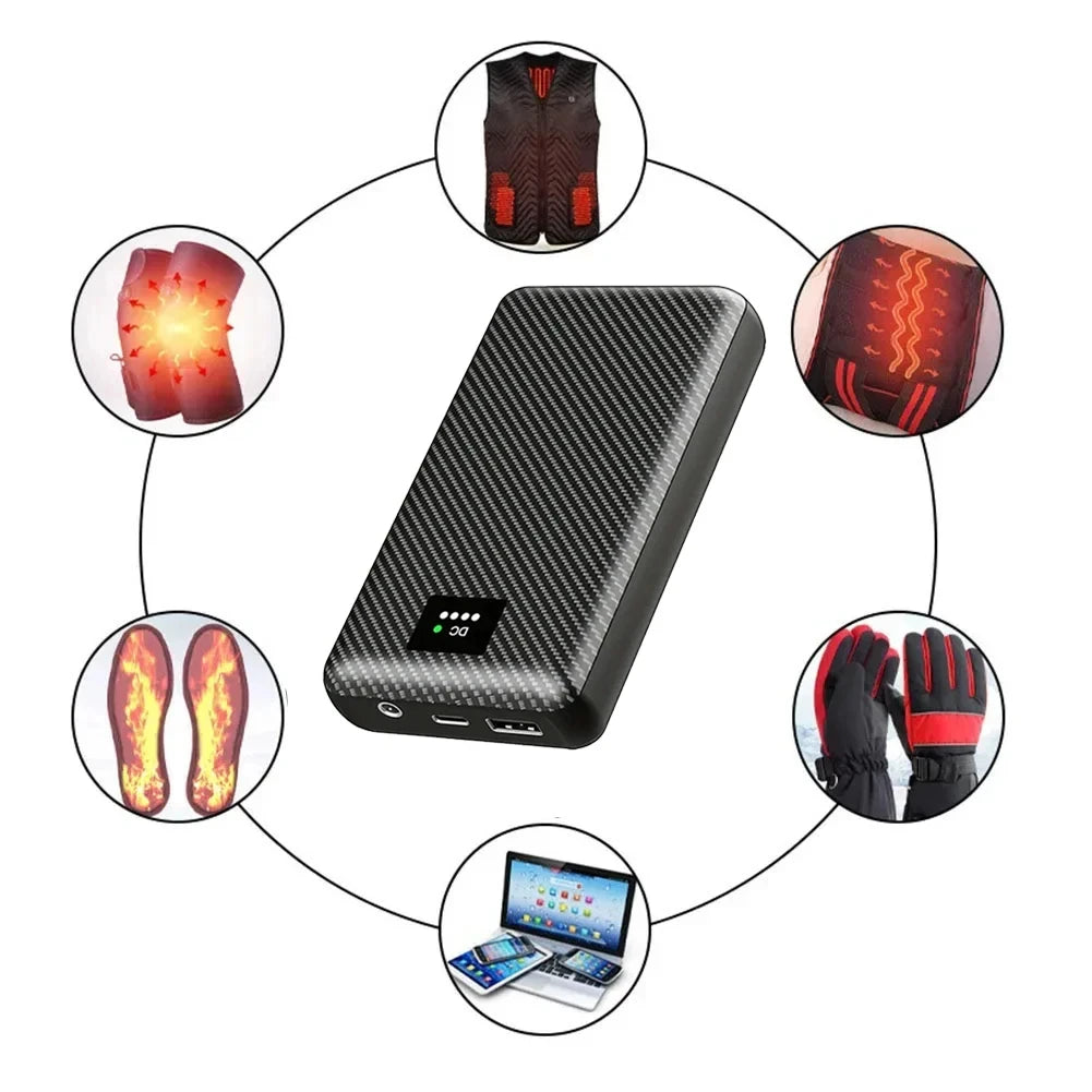 40000mAh Power Bank DC 7.4V Portable Charger External Battery for Heating Vest Jacket Scarf Gloves Electric Heating Equipment