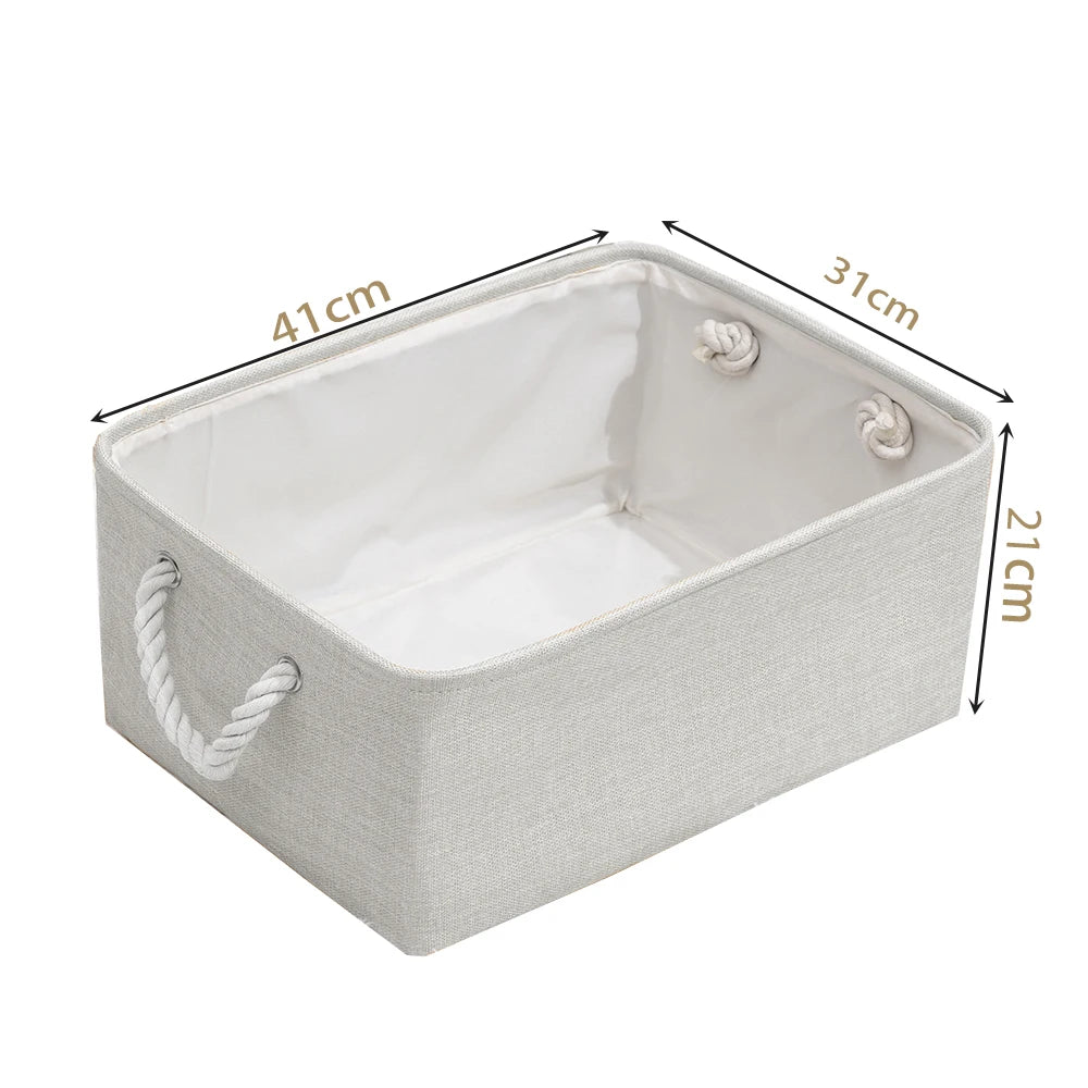 Cotton Linen Folding Storage Baskets Kids Toys Organizer Clothes and Sundries Storage Box Cabinet Storage Bag Laundry Basket