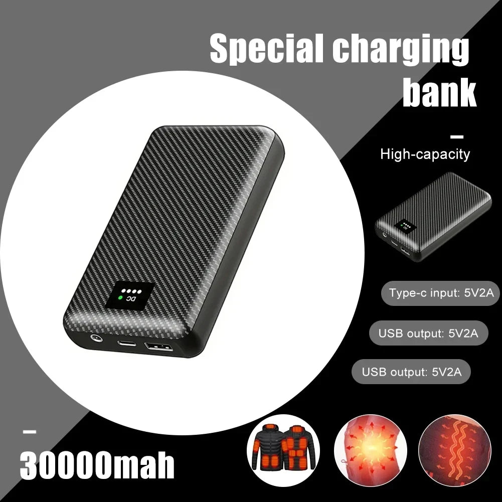 40000mAh Power Bank DC 7.4V Portable Charger External Battery for Heating Vest Jacket Scarf Gloves Electric Heating Equipment