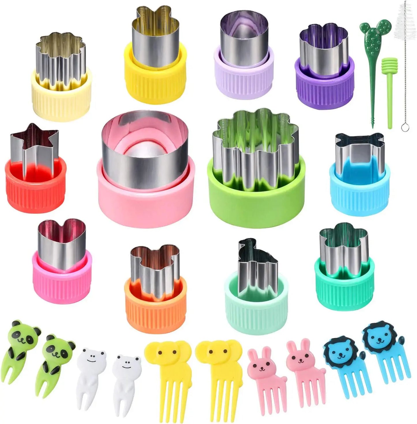 Fruit Cutters for Children Kids Food Cookie Mold Maker with Shapes Vegetable Mould Set Kitchen Bento Tools