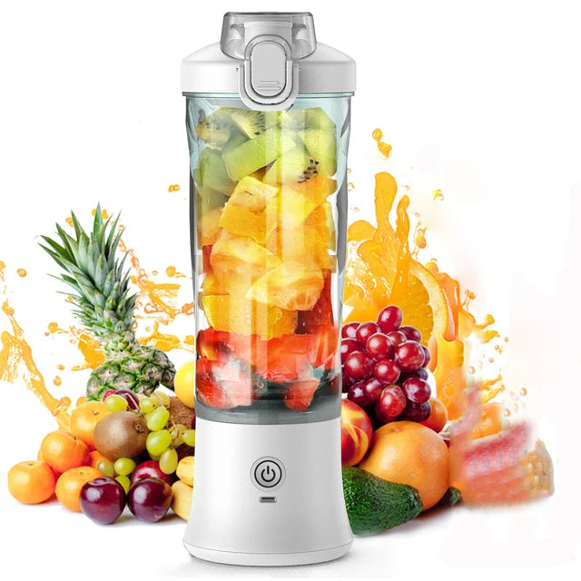 New Portable Blender 600ML Electric Juicer Fruit Mixers 4000mAh USB Rechargeable Smoothie Mini Blender Personal Juicer colorf