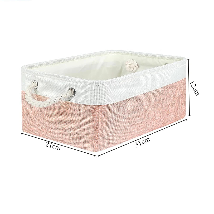 Cotton Linen Folding Storage Baskets Kids Toys Organizer Clothes and Sundries Storage Box Cabinet Storage Bag Laundry Basket