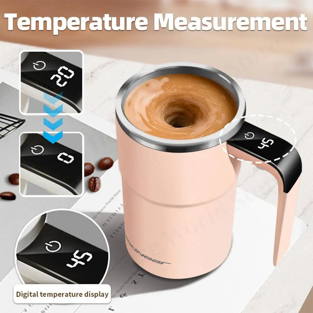 Automatic Stirring Cup Rechargeable Portable Coffee Electric Stirring Stainless Steel Mixer Rotating Magnetic Self Stirring Mugs