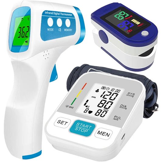 Medical Automatic Pressure Tonometer Tensiometer Heart Rate Pulse Meter BP Monitor Healthy Digital Arm Blood Pressure Meter Cuff