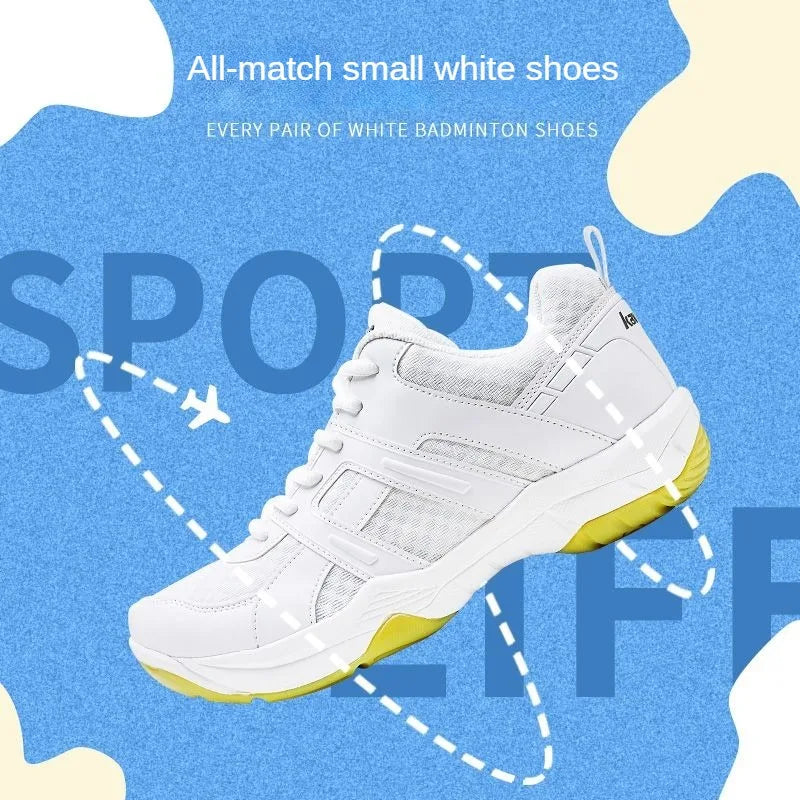 Kawasaki Badminton Shoes For Men And Women Breathable Sports White Shoes Table Tennis Volleyball Professional Training Sneakers