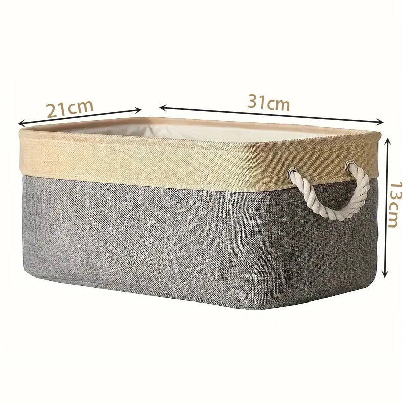 Cotton Linen Folding Storage Baskets Kids Toys Organizer Clothes and Sundries Storage Box Cabinet Storage Bag Laundry Basket