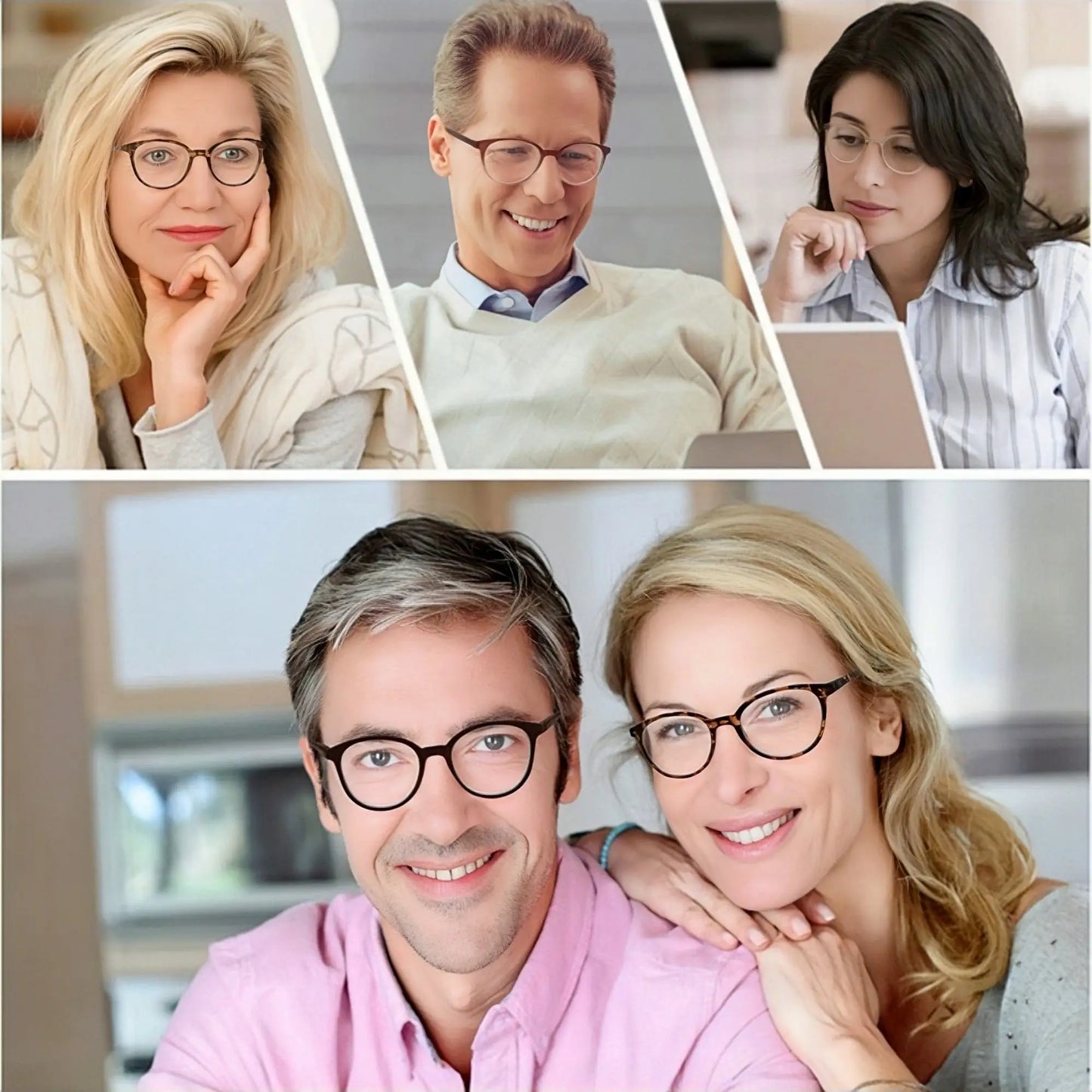 MODFANS Oversized vision Reading Glasses For Women and men,Classic Round Readers Frame with Spring Hinge, +0.5 ~ +4.0