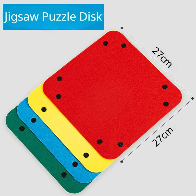 6 Colors Jigsaw Puzzle Disk Set 1000 Pieces Plus Portable Multifunctional Pad Storage Partition Tray for Kids and Adults