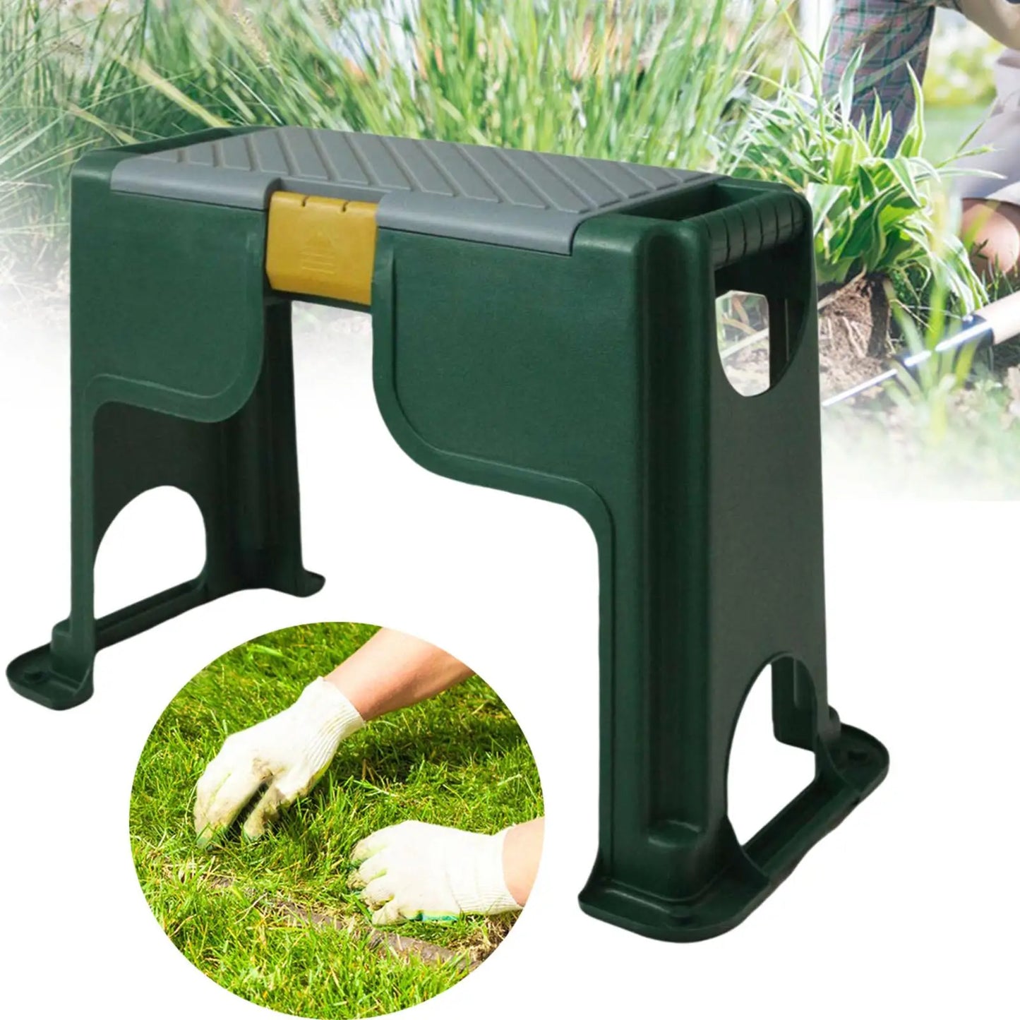 Gardening Kneeler Seat Stool for Painting Low Area Sturdy Multipurpose Lightweight with Storage Box Plastic Frame 56.5x27.5x37cm