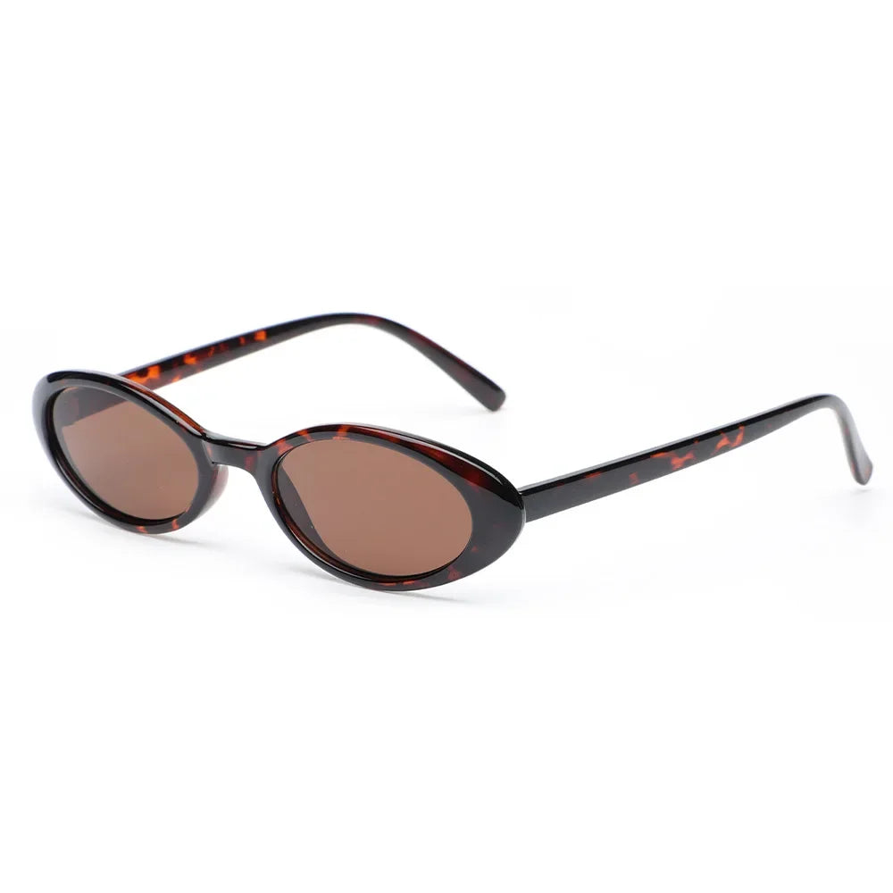 Sexy Small Oval Women's Sunglasses 2024 New Fashion Leopard Brown Hot Sun Glasses Female Retro Colorful Shade Eyeglass