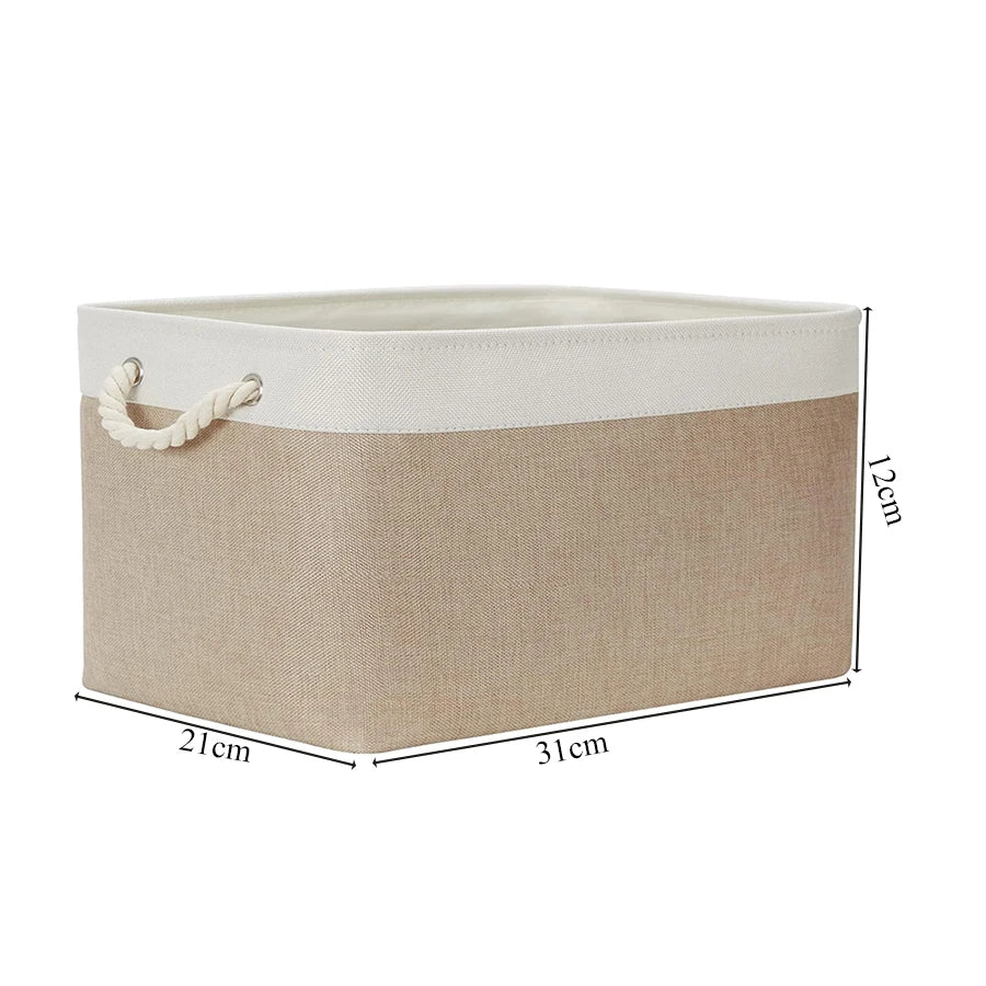 Cotton Linen Folding Storage Baskets Kids Toys Organizer Clothes and Sundries Storage Box Cabinet Storage Bag Laundry Basket