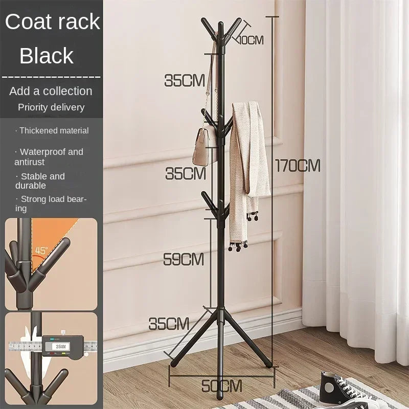 Mobile Floor Standing  Multi HookClothes Rack Tree Branch Shape  and Convenient Coat Rack for Home Living Room Clothing Storage