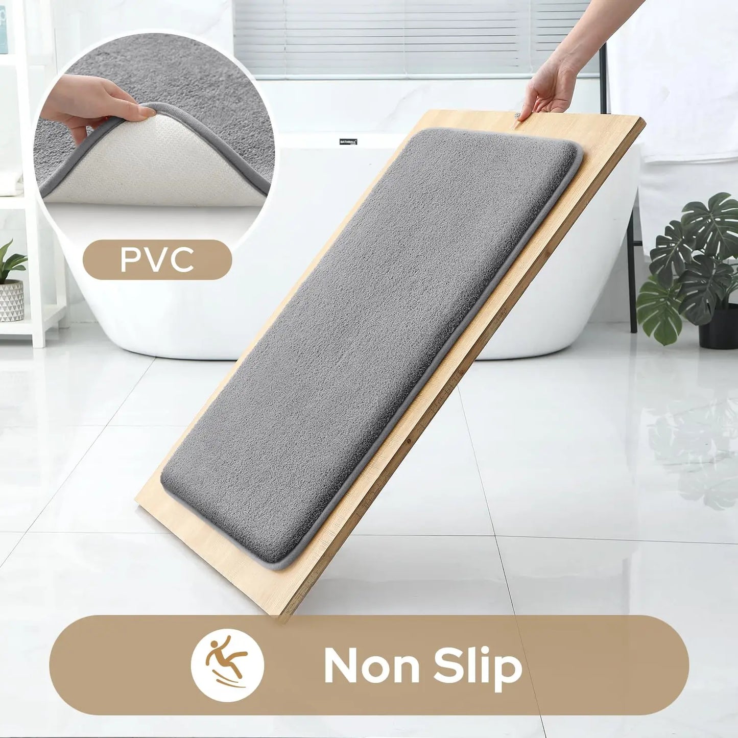 3PC  bathroom waterproof non-slip sponge carpet three-piece set, can wash home decoration